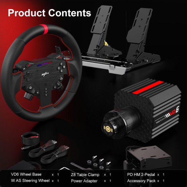 Фото - Кермо PXN і педалі VD6 Bundle for PC (PXN-VD6 Bundle EU)
